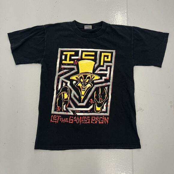 Vintage 90s Insane Clown Posse ICP Black Band T-Shirt - Picture 1 of 4